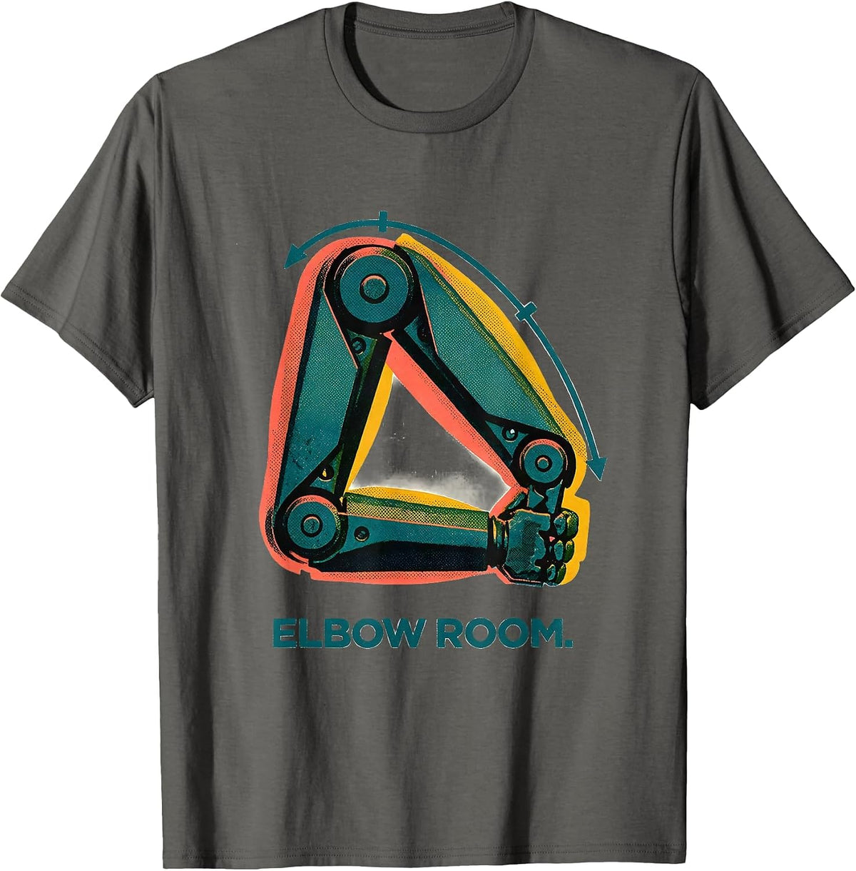 Men's Elbow Room Risograph Physical Therapist OT Humor Gift T-Shirt - Asphalt Grey