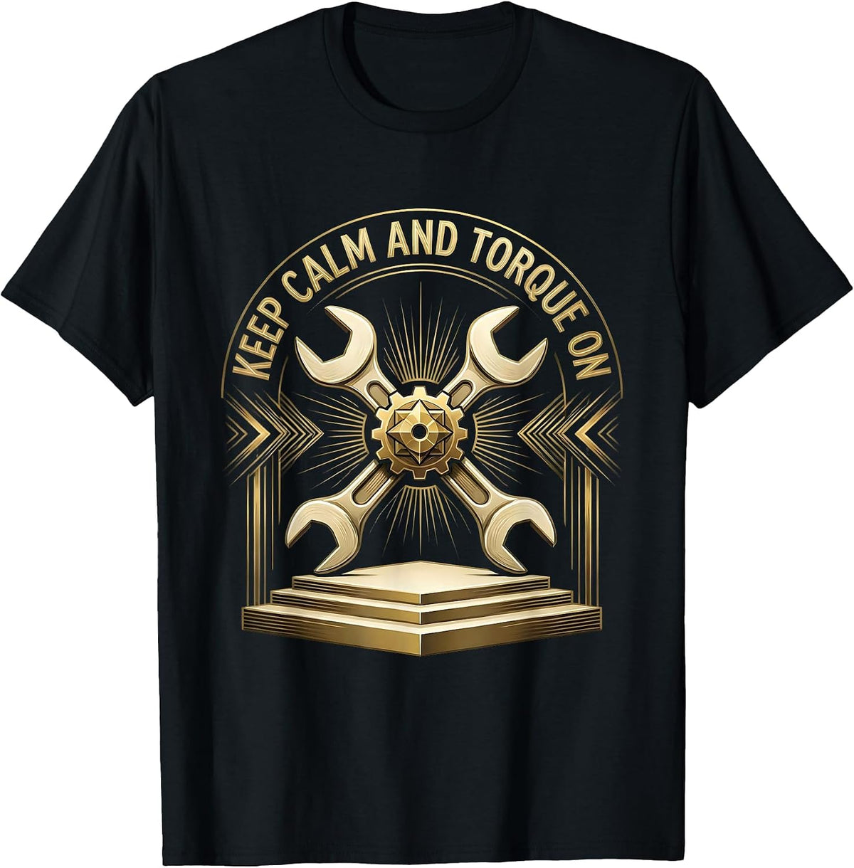 Men's Keep Calm and Torque On Mechanic Design T-Shirt - Black