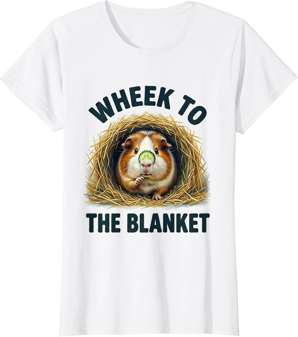 Wheek To The Blanket Funny Guinea Pig Pet Lover Storybook T-Shirt - White