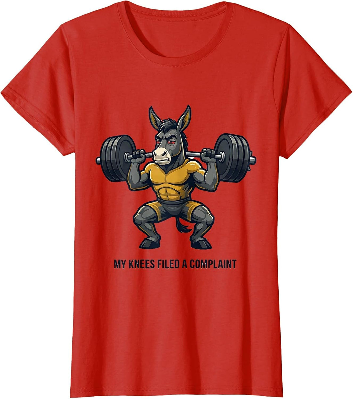 Women's My Knees Filed A Complaint Funny Gym Motivation Weightlifter T-Shirt - Red