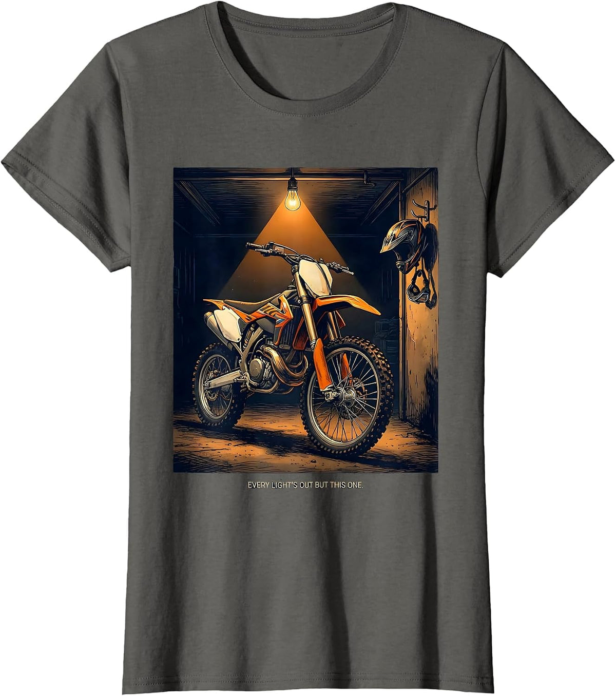 Women's Every Light's Out But This One Funny Dirt Bike Biker Gift T-Shirt - Asphalt Grey
