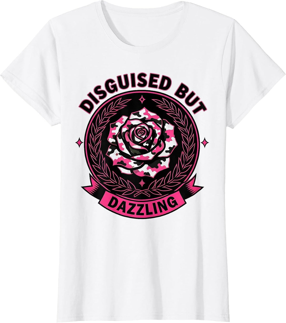 Disguised But Dazzling Camo Design for Women T-Shirt - White