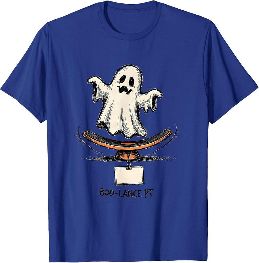Boo-lance PT Funny Physical Therapy Halloween Therapist Gift T-Shirt - Royal Blue