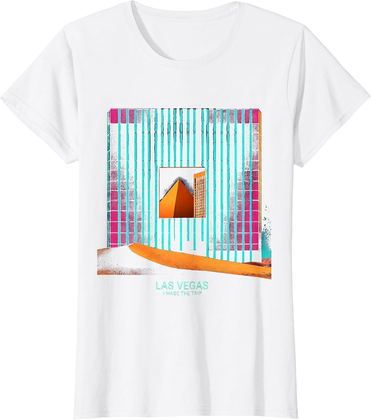 Las Vegas I Made The Trip Risograph Souvenir Vacation Trip T-Shirt - White
