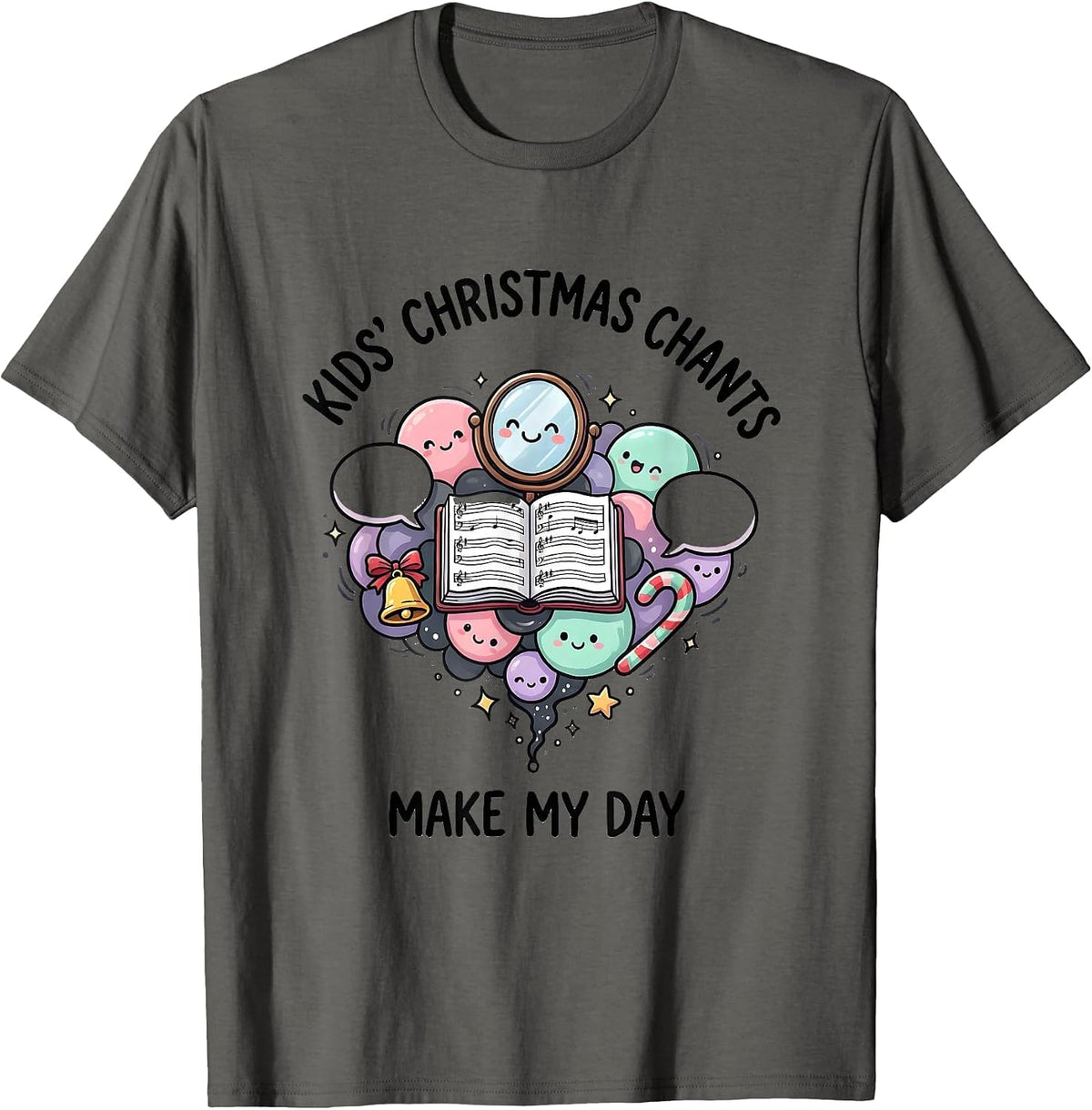 Kids' Christmas Chants Make My Day Funny Speech Therapist T-Shirt - Asphalt Grey