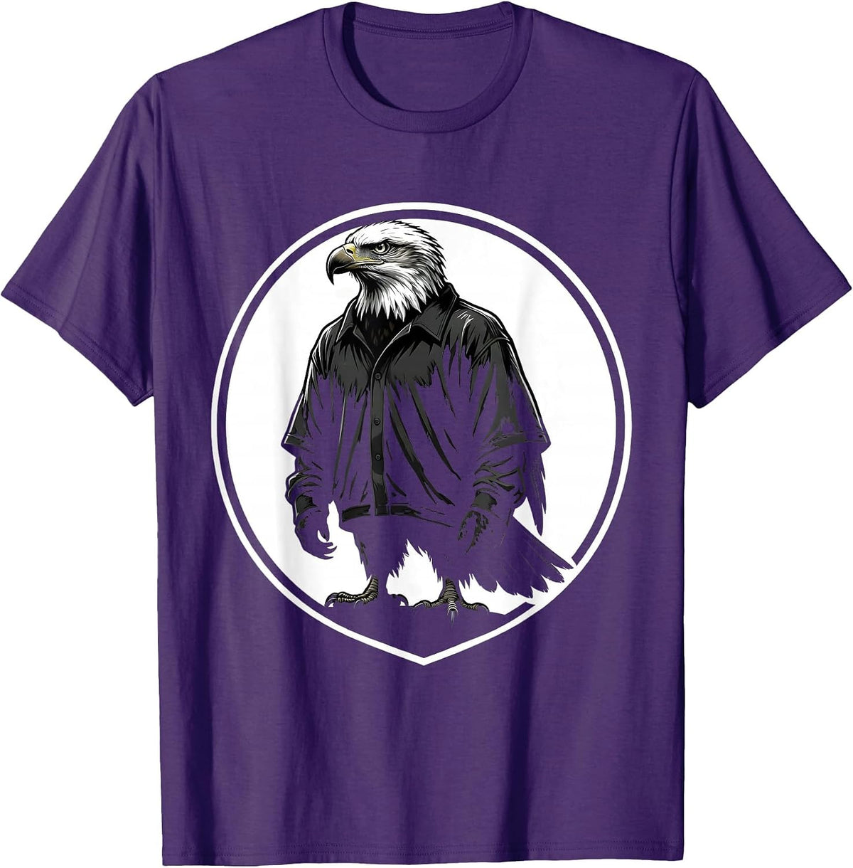 Bold Eagle Oversized Jersey Graphic Tee T-Shirt - Purple