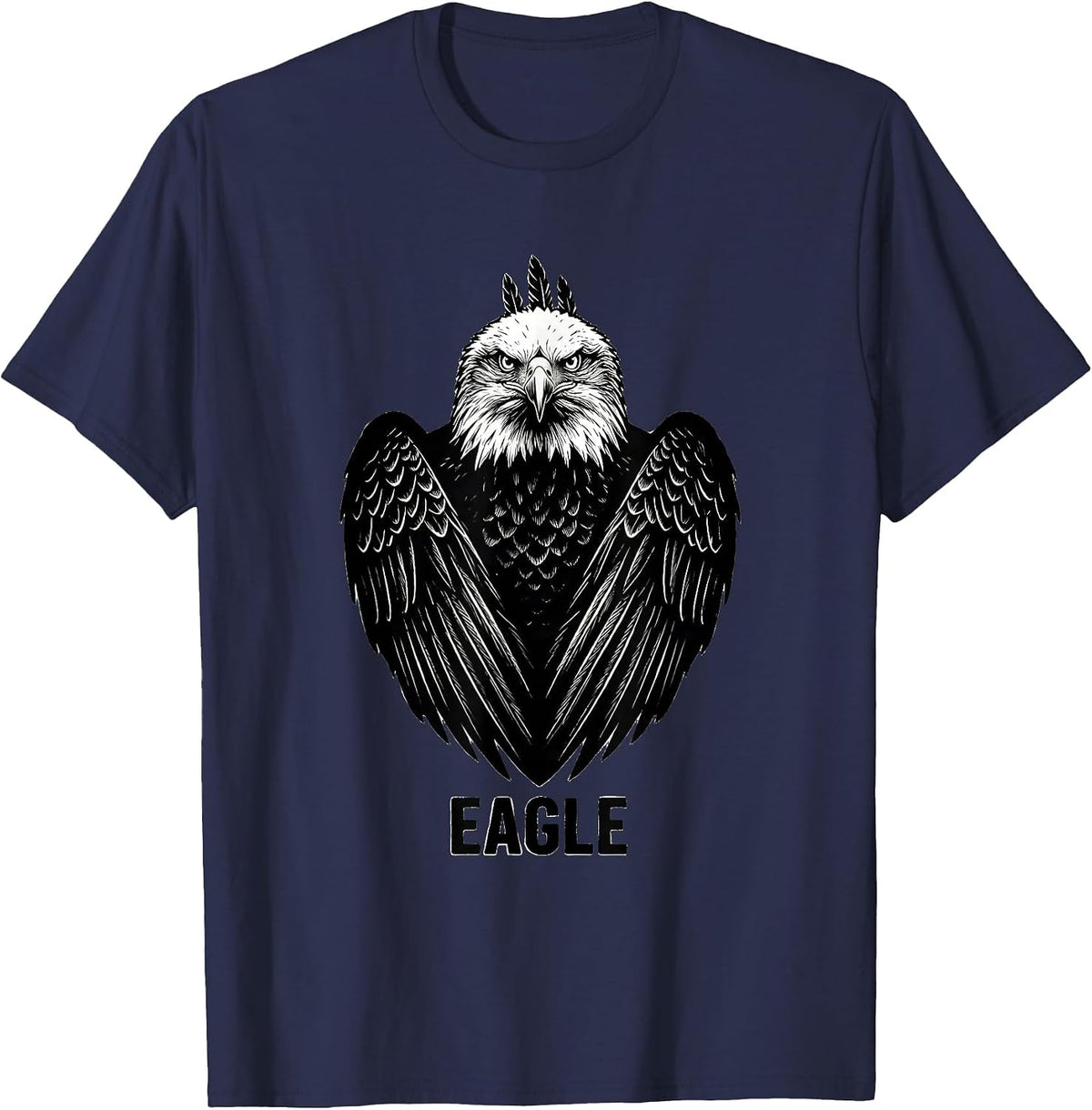 Eagle Playful Mascot Fan Pride Family Matching Gift T-Shirt - Navy Blue