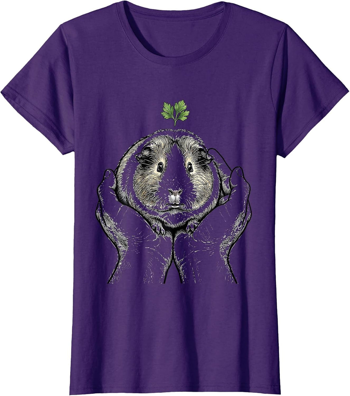 Women's Guinea Pig Hands Cute Pet Lover Gift T-Shirt - Purple