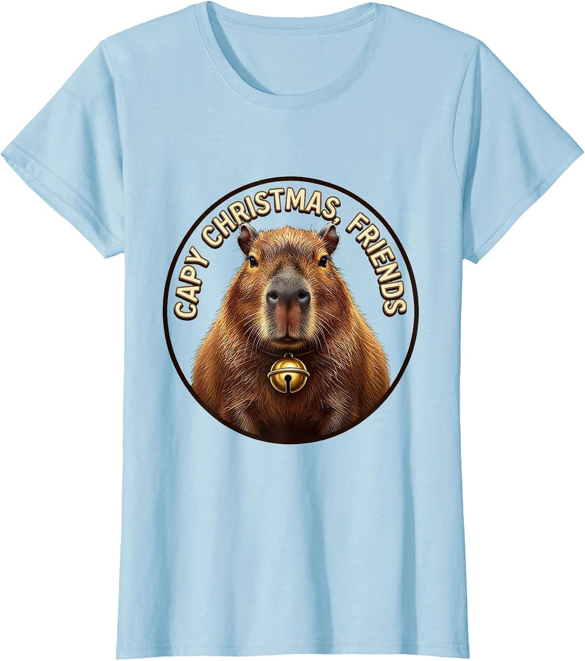 Capy Christmas Friends Funny Capybara Animal Lover Holiday T-Shirt - Baby Blue