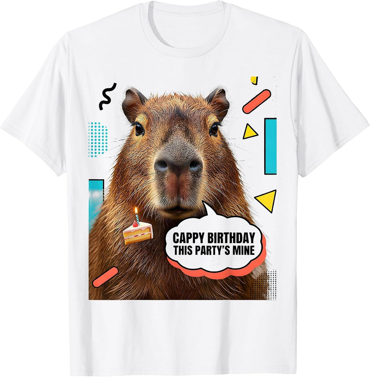 Men's Cappy Birthday This Party’s Mine Kawaii Capybara Kids Party T-Shirt - White