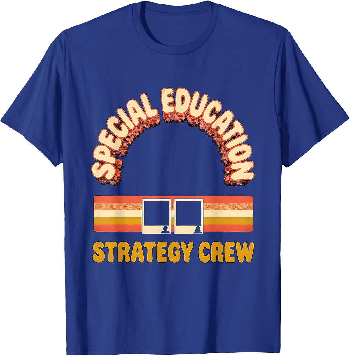 Men's Special Education Strategy Crew Retro SPED Teacher T-Shirt - Royal Blue