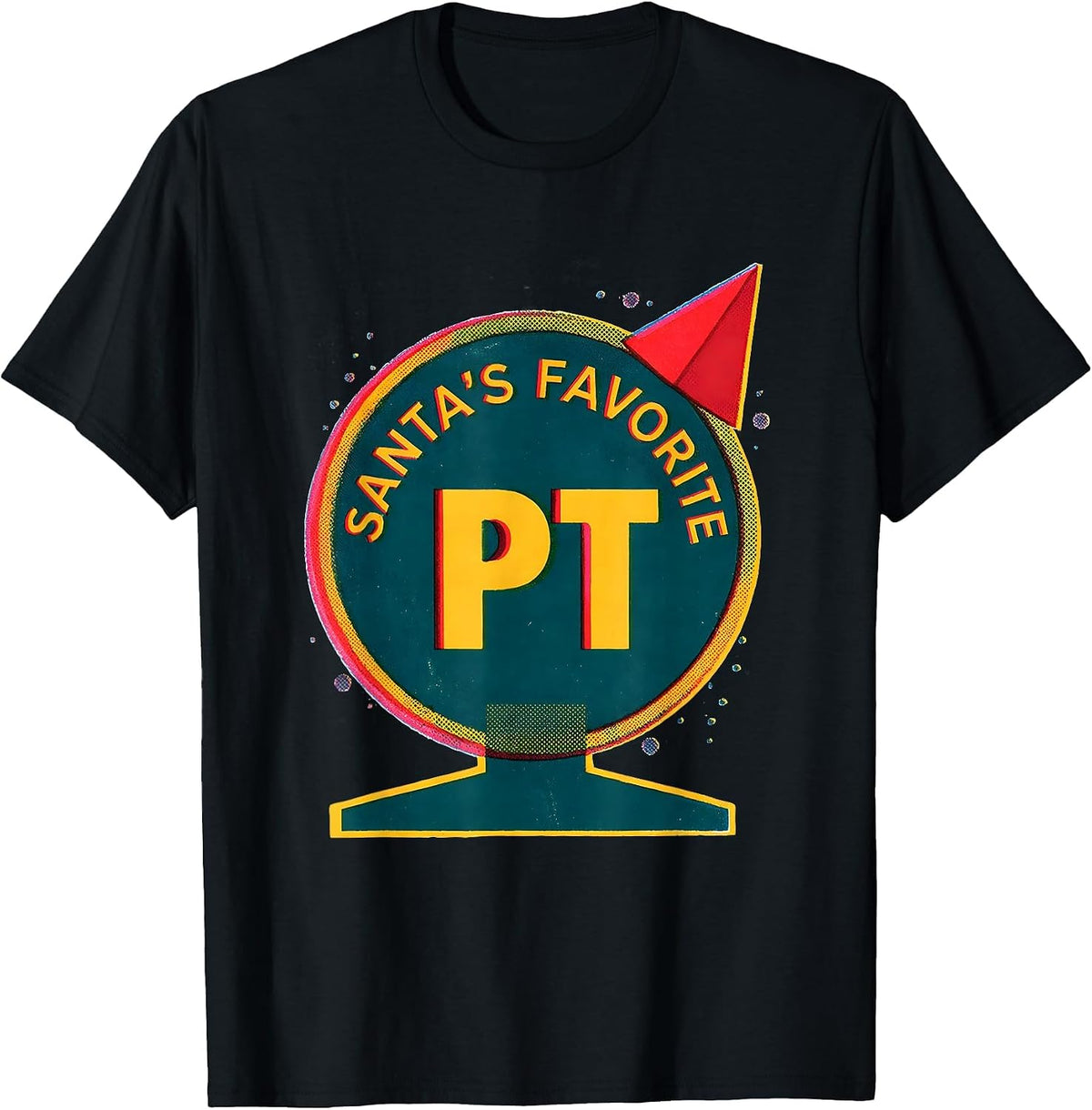 Men's Santa's Favorite PT Funny Physical Therapy Therapist T-Shirt - Black