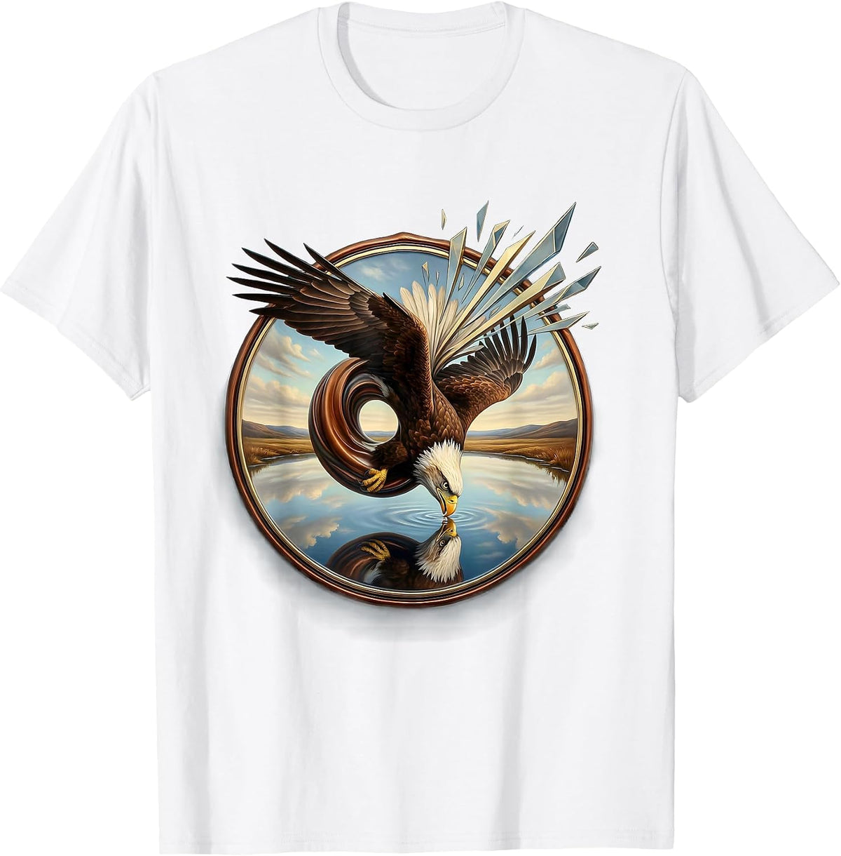 Men's Eagle Dive Reversal Graphic Tee T-Shirt - White
