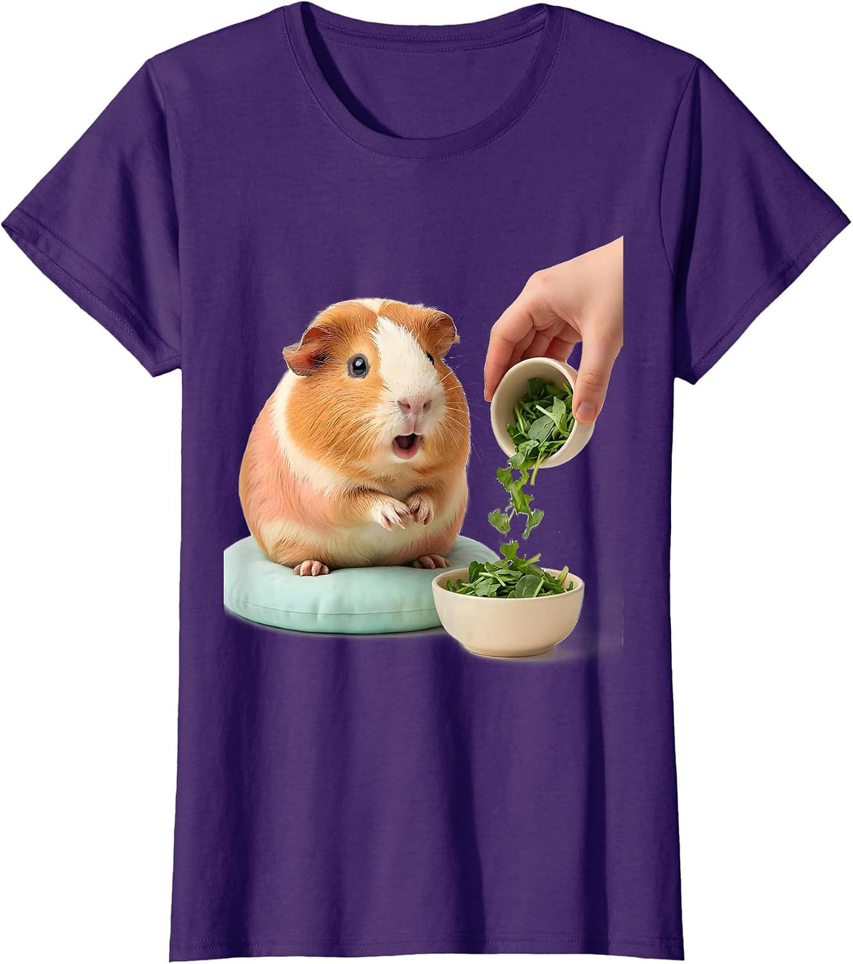 Women's Cute Tailless Guinea Pig Kawaii Pet Lover Gift T-Shirt - Purple