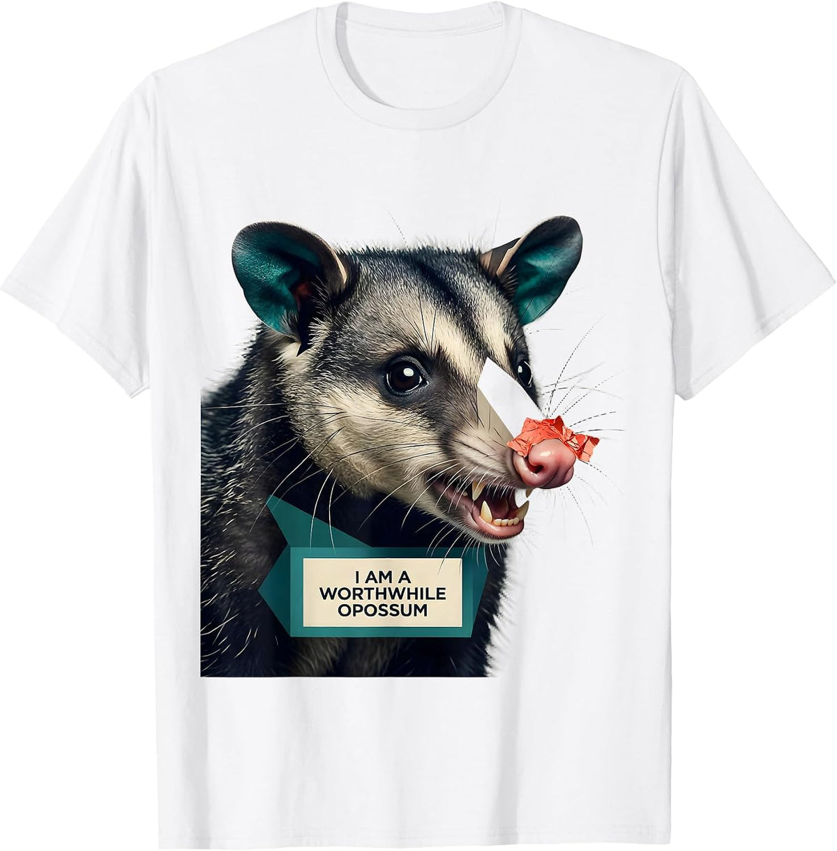 Men's I Am A Worthwhile Opossum Funny Opossum Lover Animal Meme T-Shirt - White