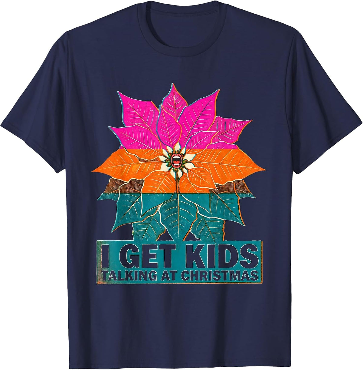 Men's I Get Kids Talking at Christmas Speech Therapist SLP T-Shirt - Navy Blue