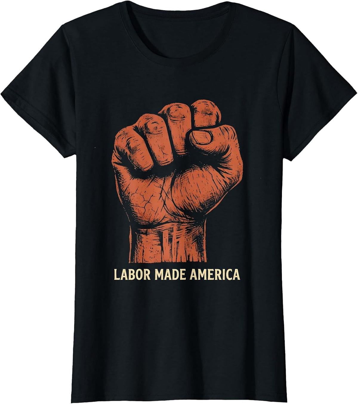 Labor Made America Patriotic Labor Day Design T-Shirt - Black