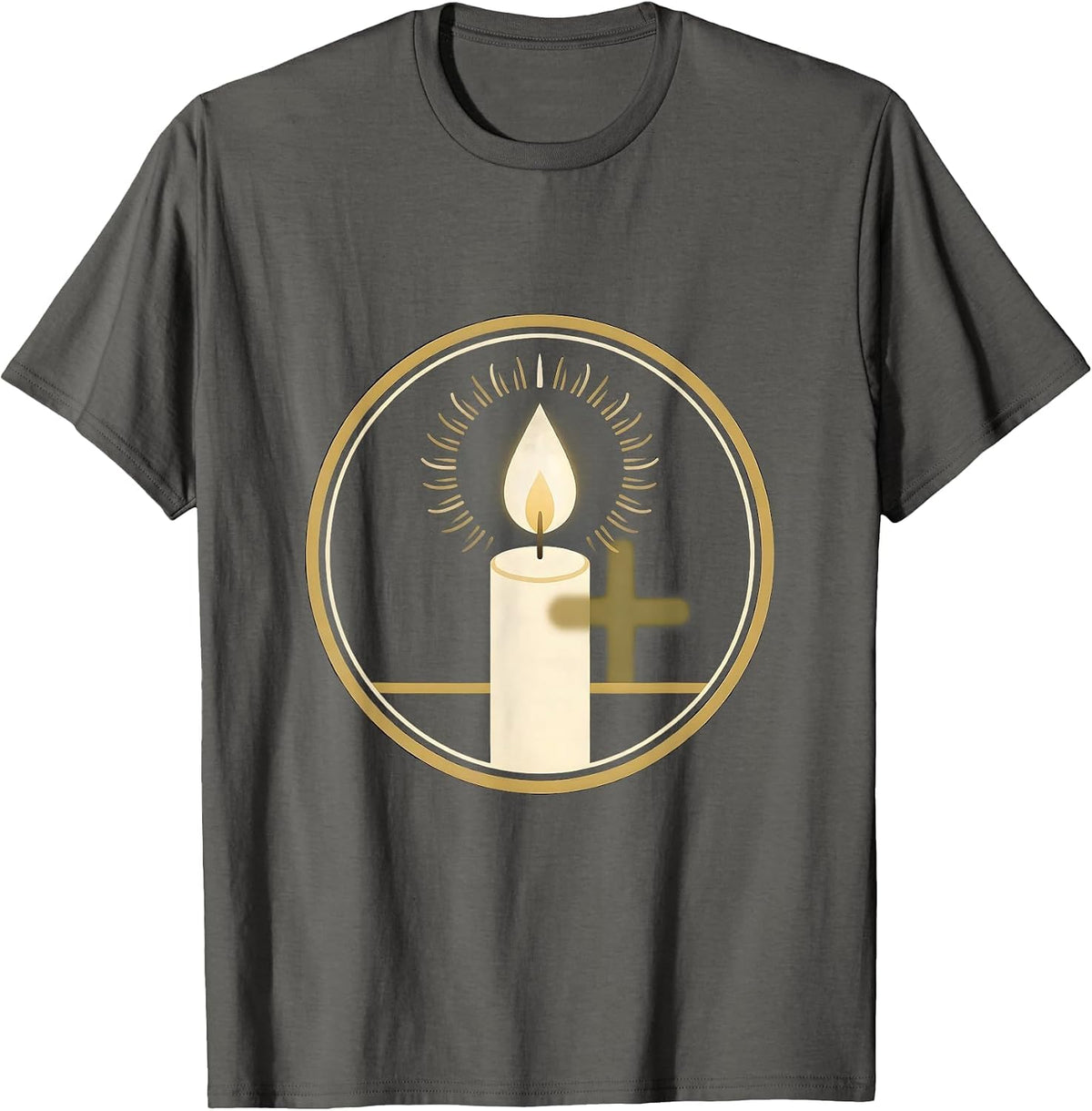 Men's Single Candle Flame Suicide Awareness Graphic T-Shirt - Asphalt Grey