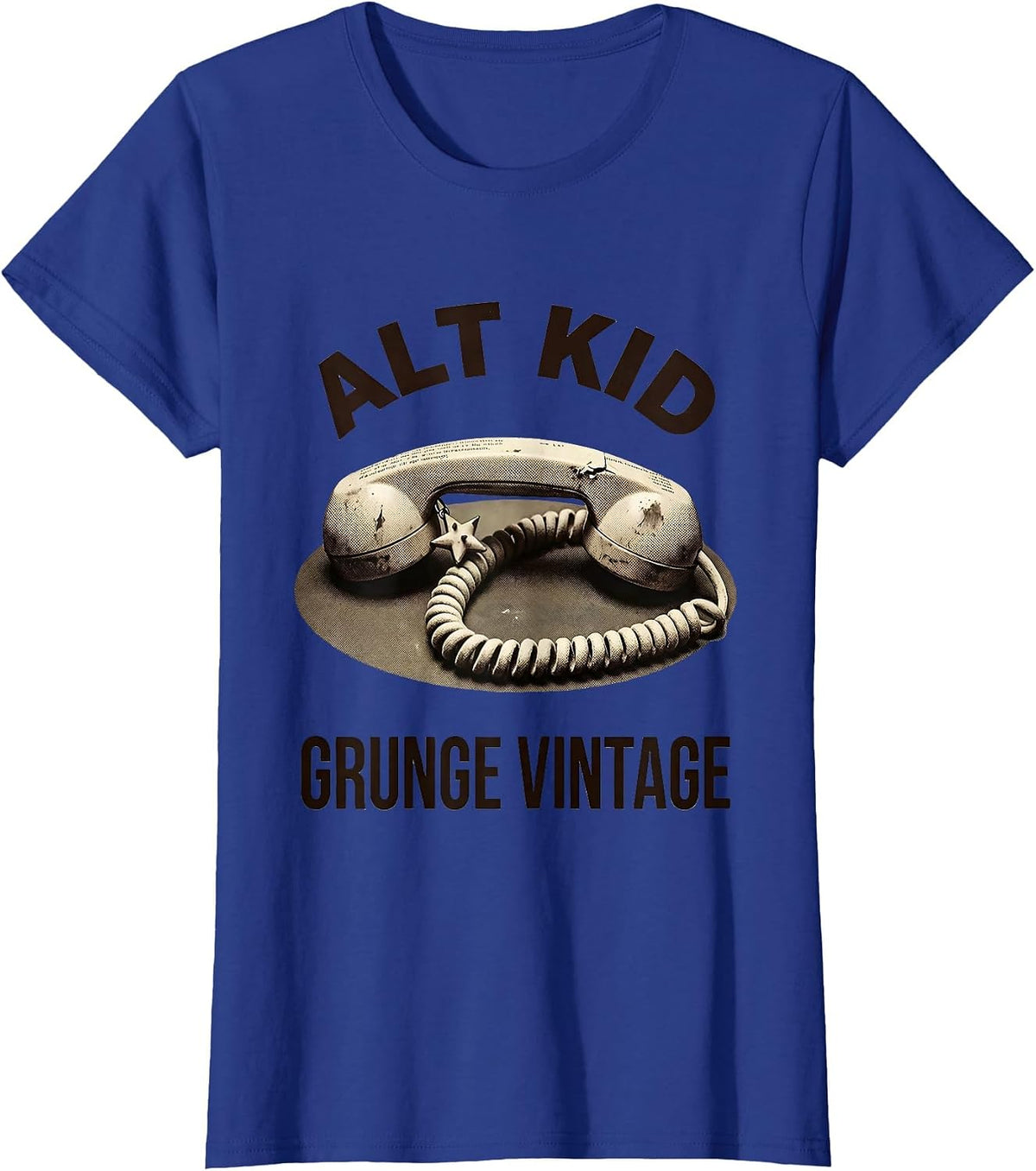 Women's Alt Kid Grunge Vintage Y2K Alt Aesthetic Graphic T-Shirt - Royal Blue