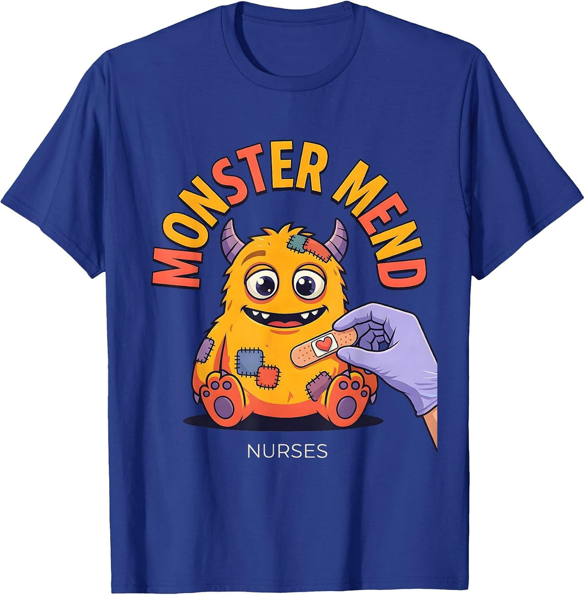 Monster Mend Nurses Funny Halloween Nurse Crew T-Shirt - Royal Blue