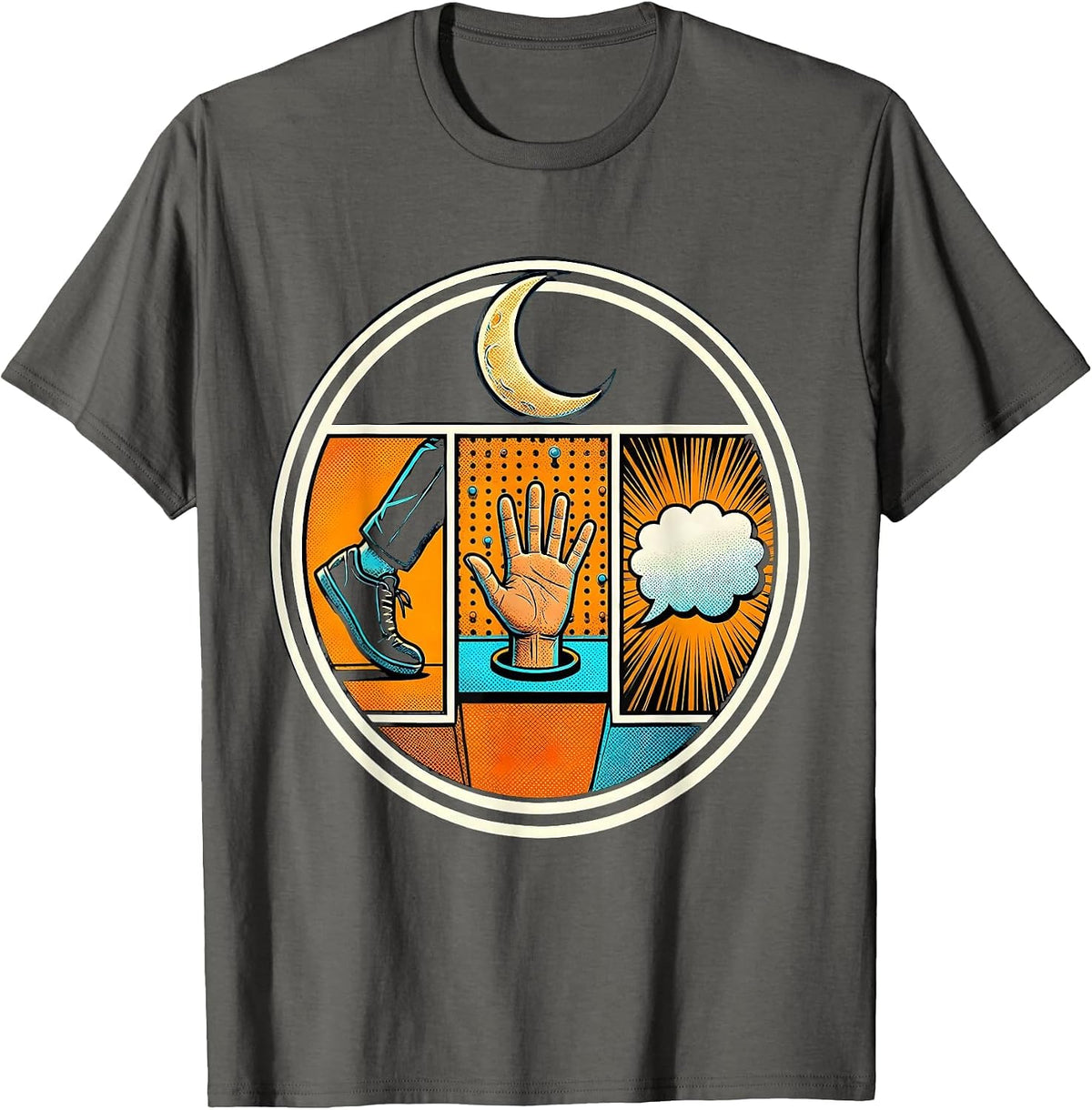 Sealed Comic Badge Pop Art Physical Therapist Halloween T-Shirt - Asphalt Grey