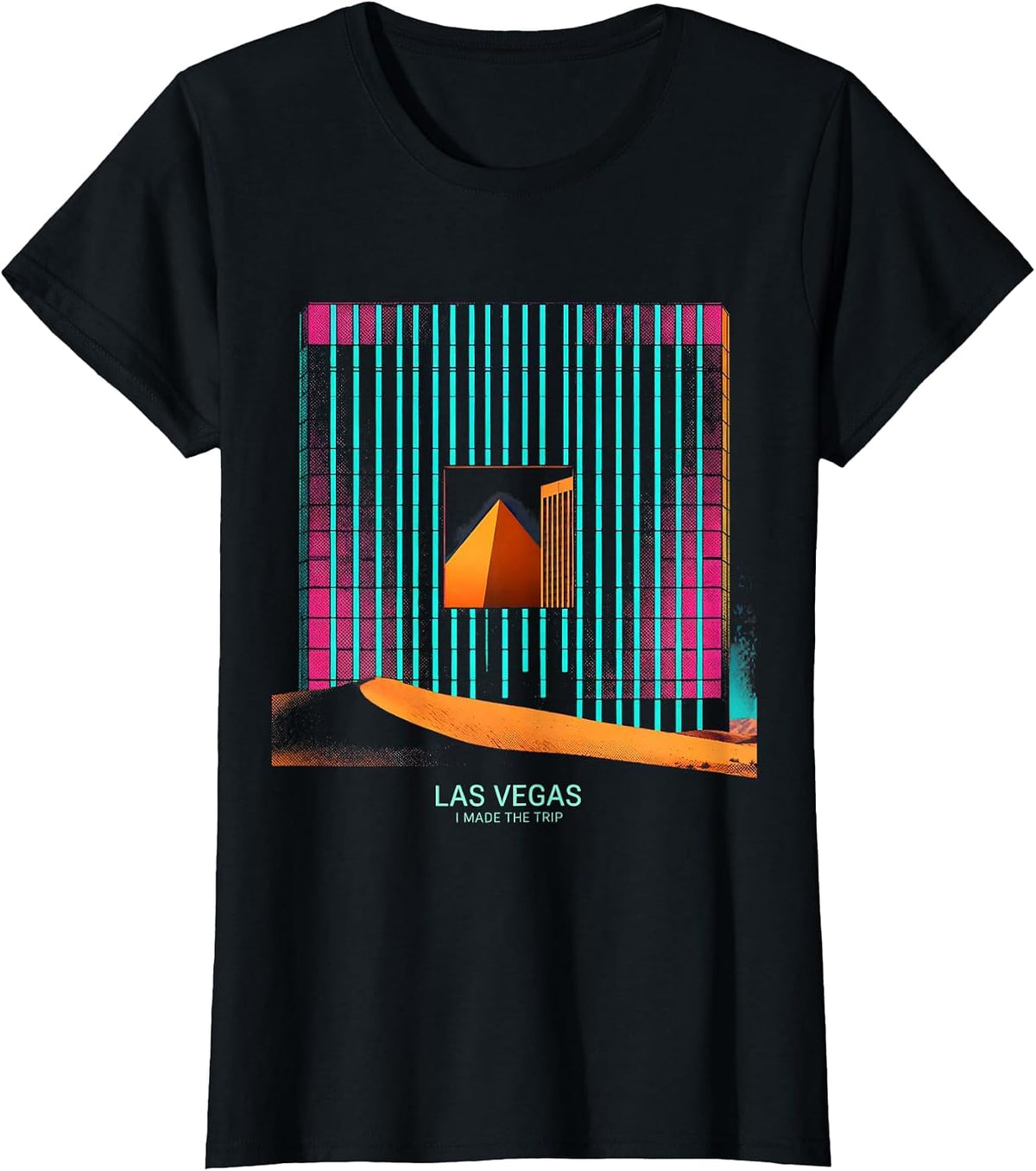 Las Vegas I Made The Trip Risograph Souvenir Vacation Trip T-Shirt - Black
