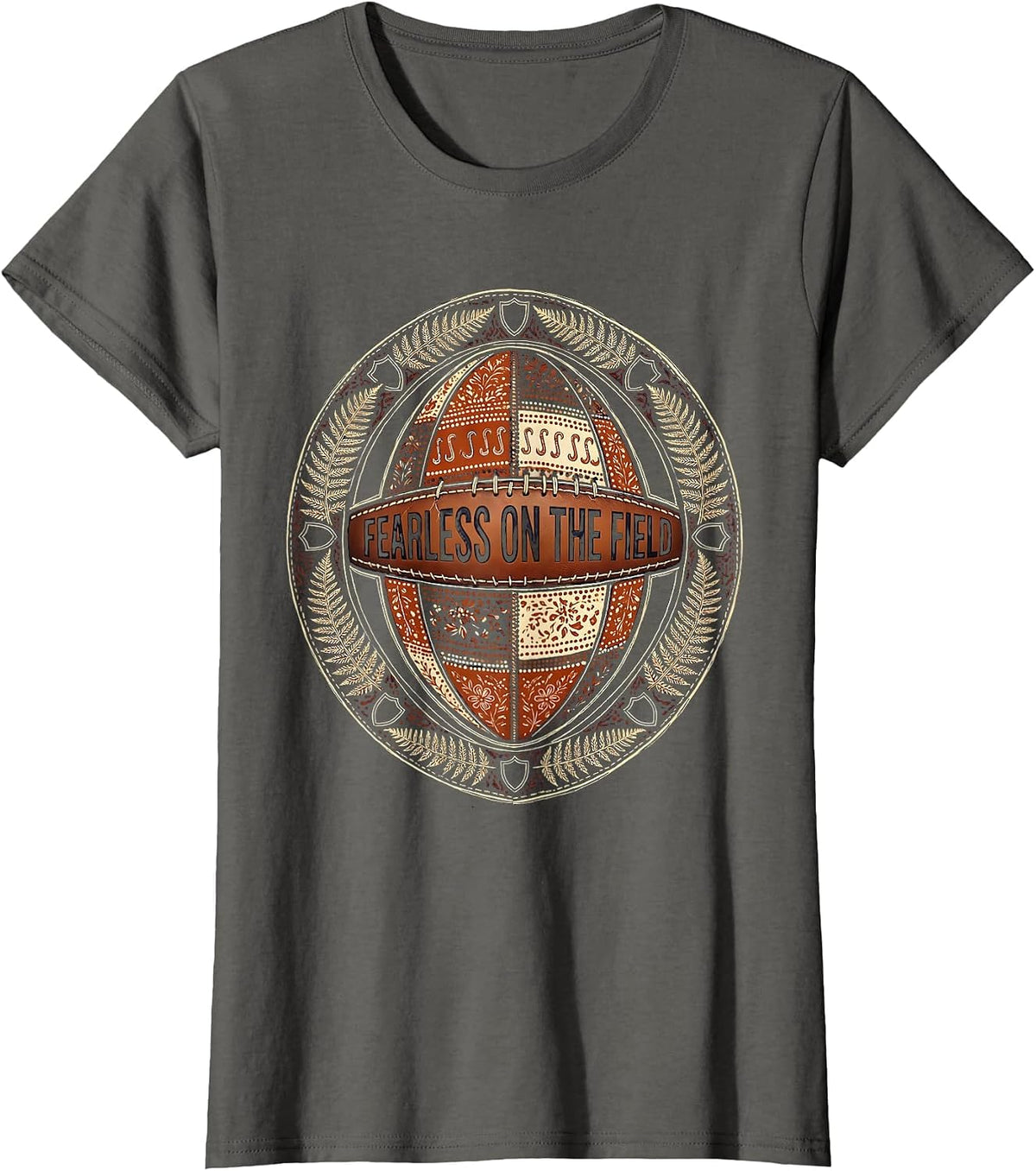 Women's Fearless on the Field Rugby Graphic Design T-Shirt - Asphalt Grey