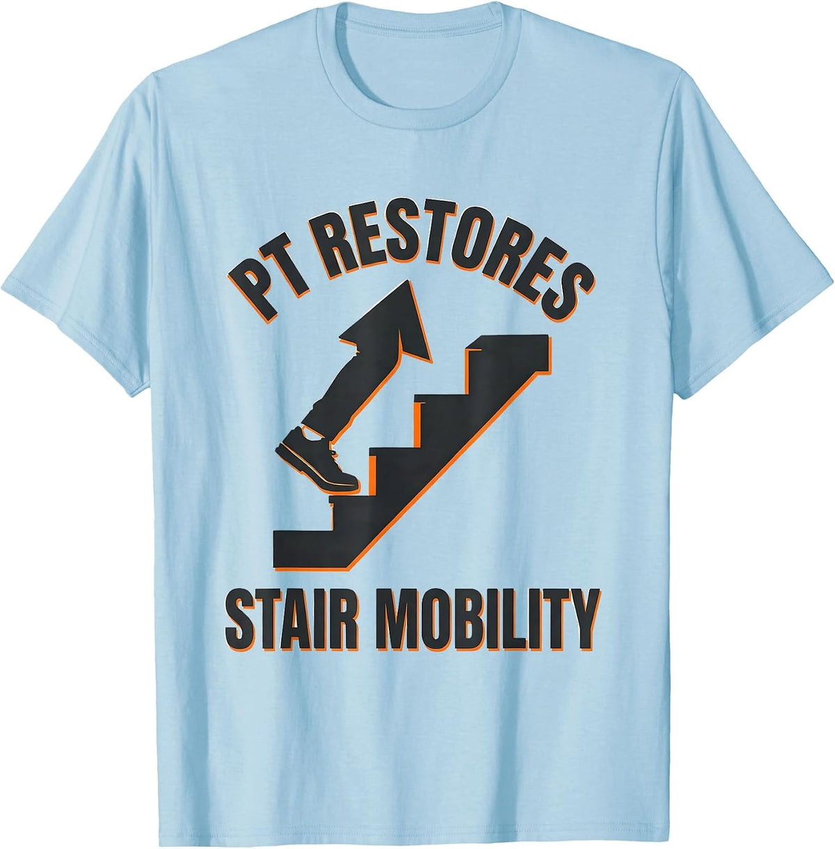 Men's PT Restores Stair Mobility Stencil Graphic Physical T-Shirt - Baby Blue