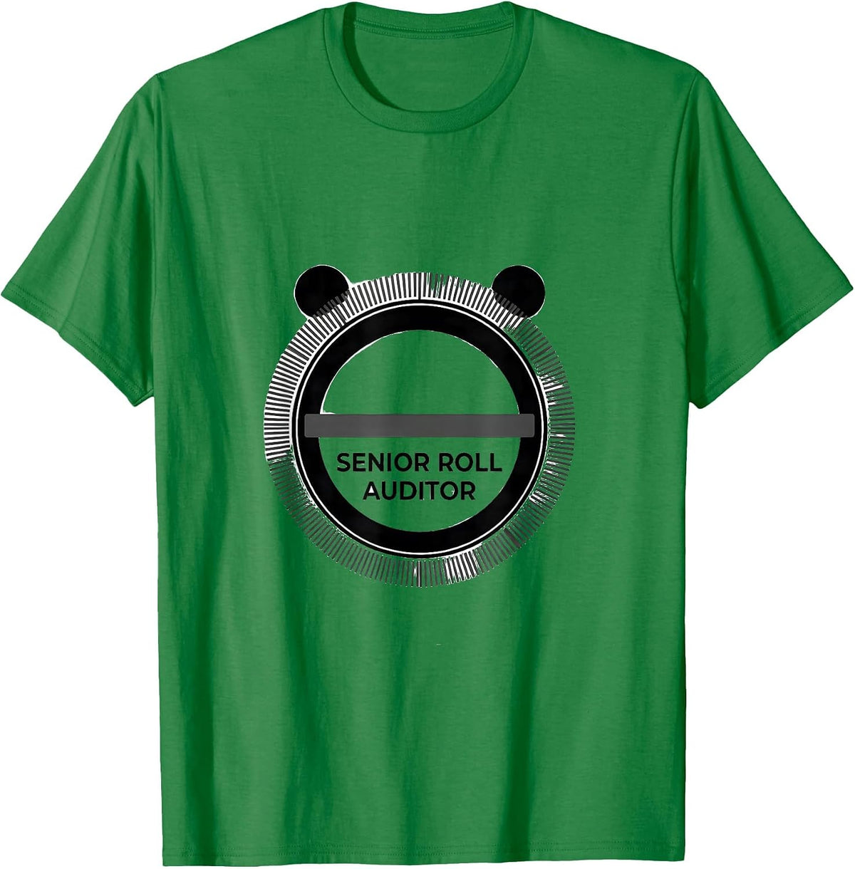 Men's Senior Roll Auditor Minimalist Panda Humor Novelty T-Shirt - Kelly Green
