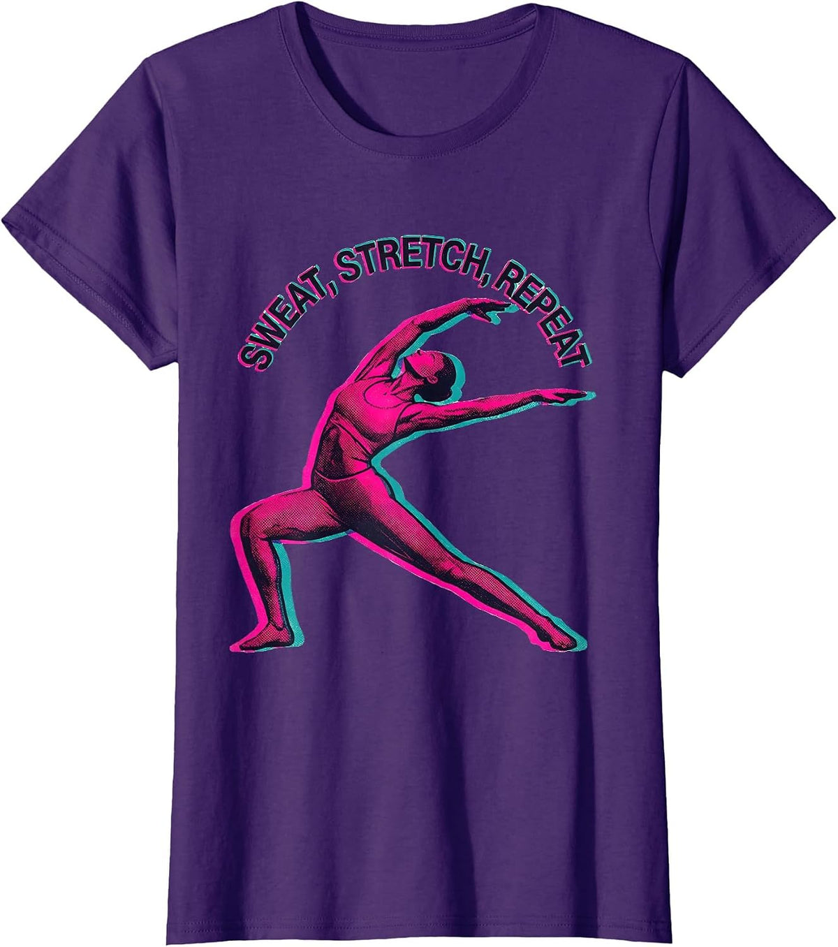 Women's Sweat Stretch Repeat Physical Therapy Design T-Shirt - Purple