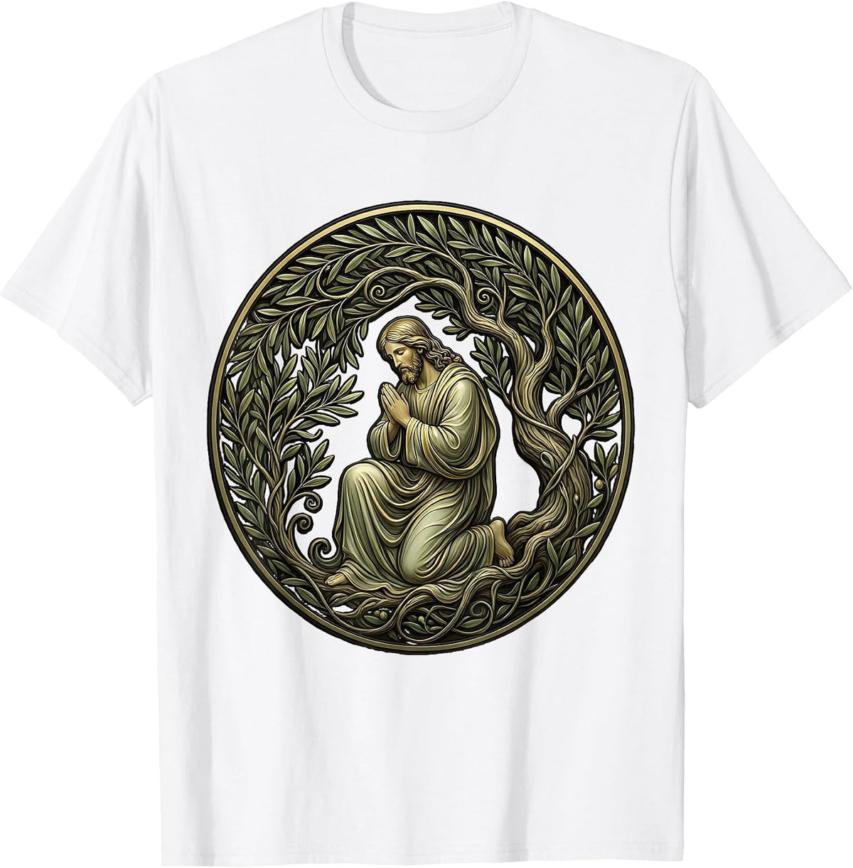 Men's Jesus Kneeling in the Garden of Gethsemane T-Shirt - White