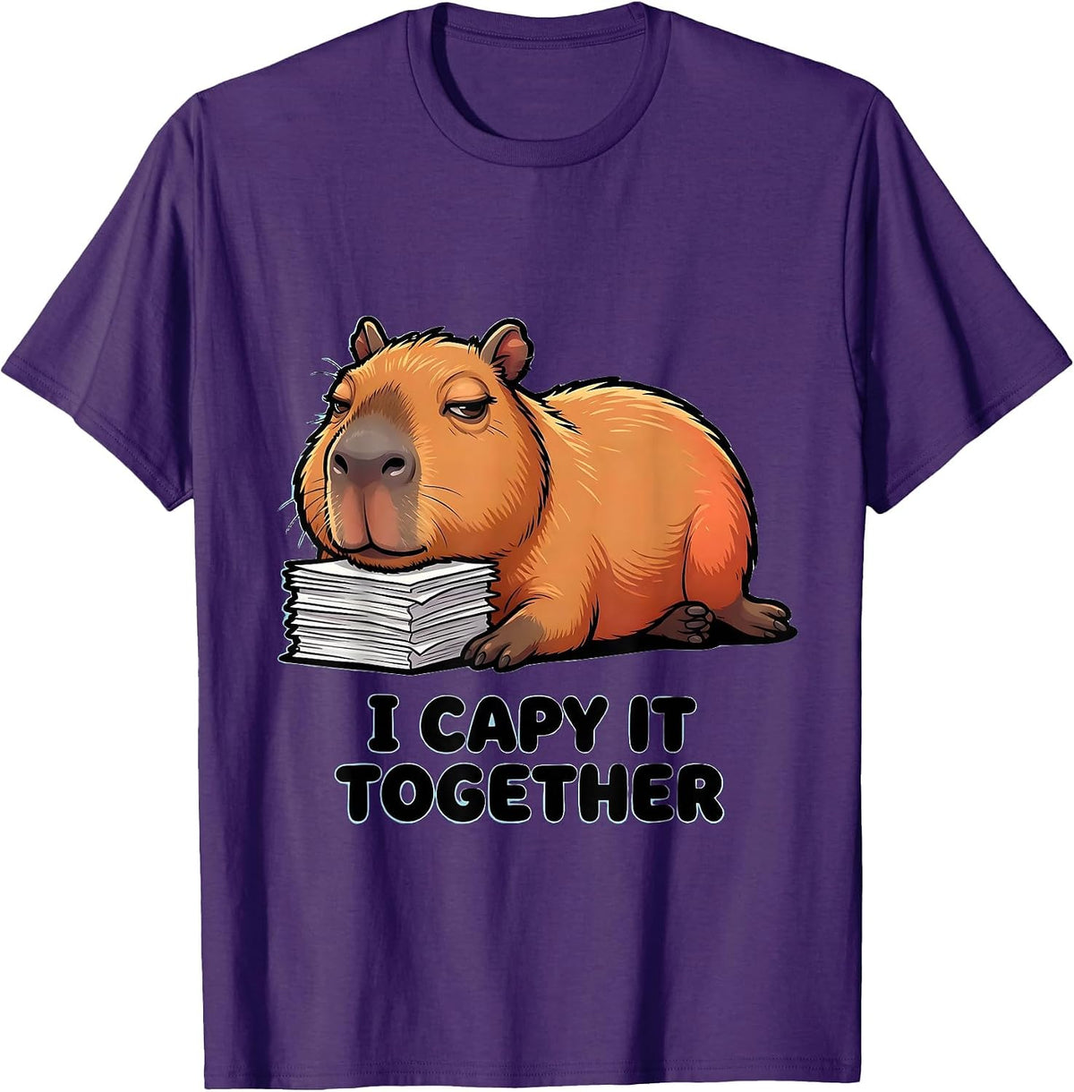 I Capy It Together Funny Capybara Meme Gamer Humor T-Shirt - Purple