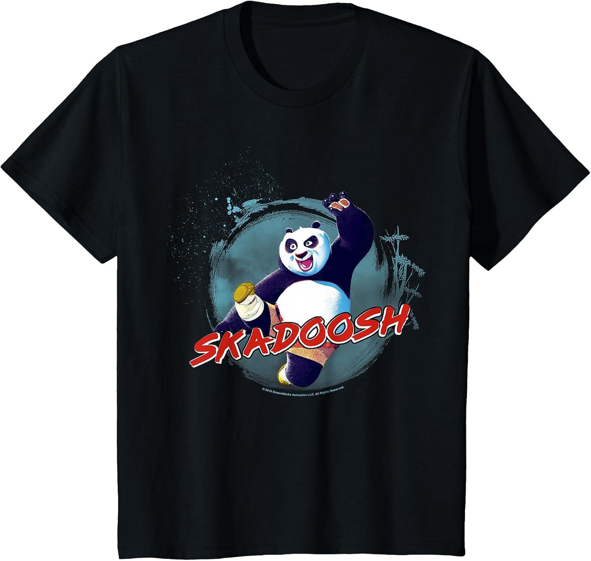 Kung Fu Panda Po Skadoosh Action Pose T-Shirt - Black