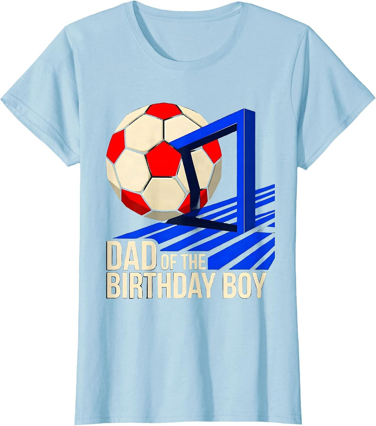 Dad Of The Birthday Boy Geometric Family Matching Party T-Shirt - Baby Blue