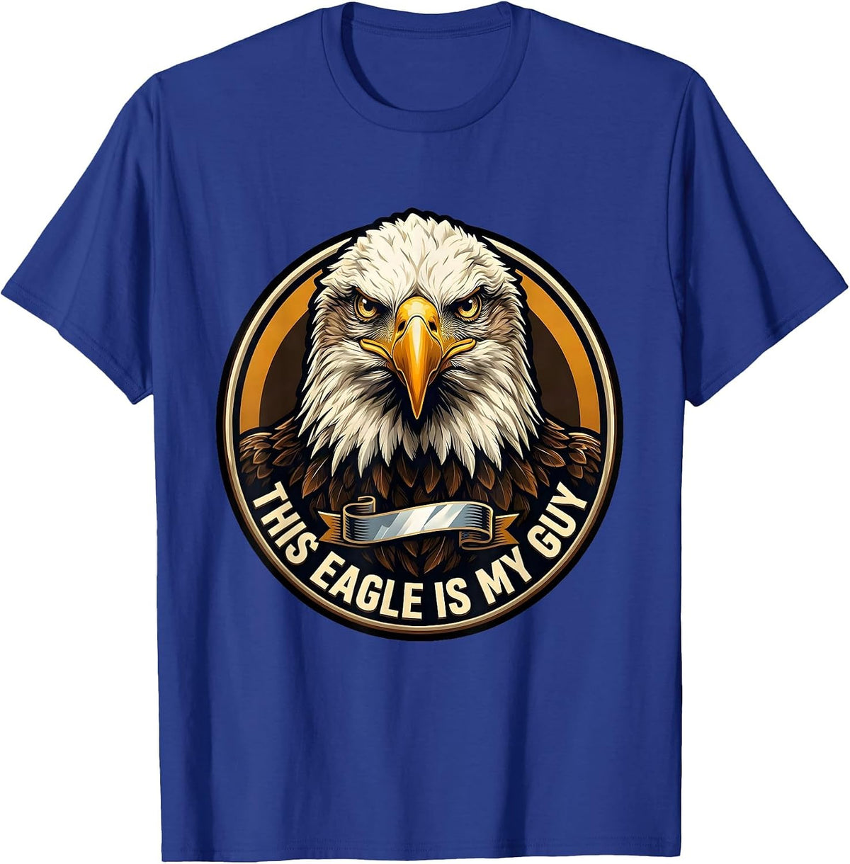 Men's This Eagle Is My Guy Faith Eagle Mascot Christian Humor T-Shirt - Royal Blue