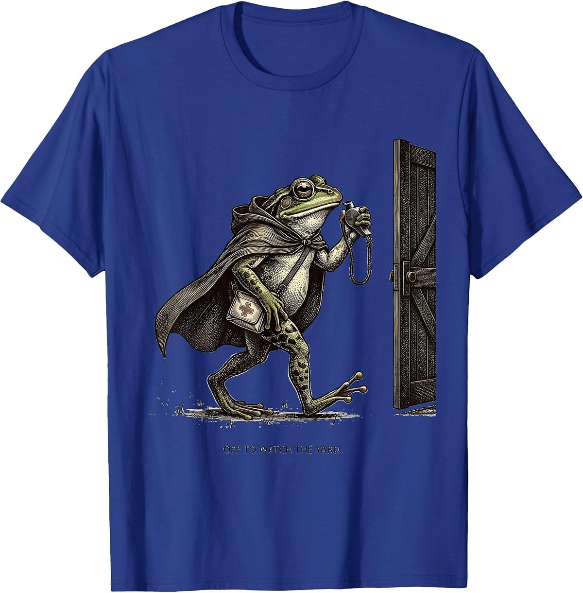Off To Watch The Yard Funny Frog Teacher Back to School T-Shirt - Royal Blue