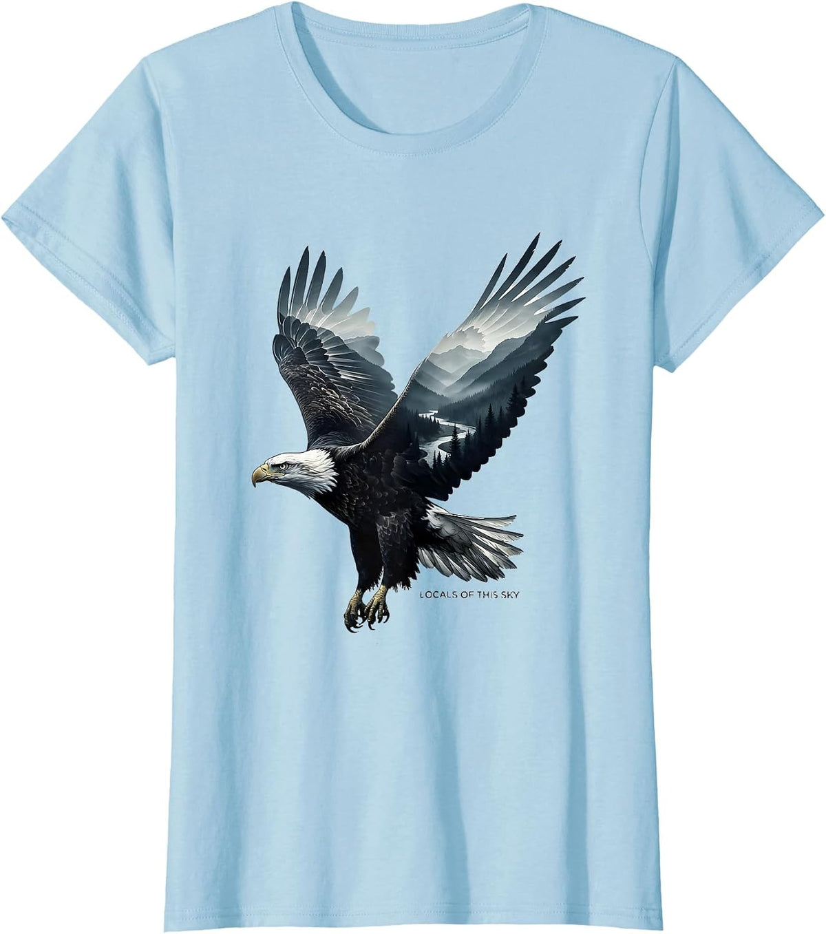 Locals Of This Sky Eagle Forest Wildlife Animal Lover Gift T-Shirt - Baby Blue