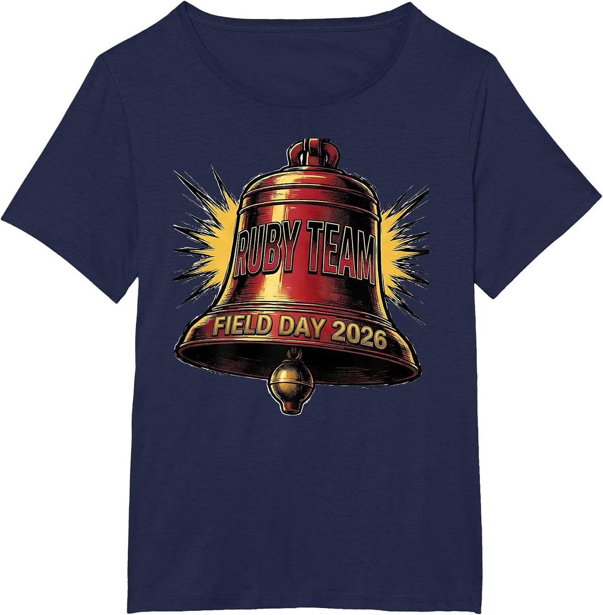 Women's Ruby Team Field Day 2026 Comic Book Teacher Kids T-Shirt - Navy Blue