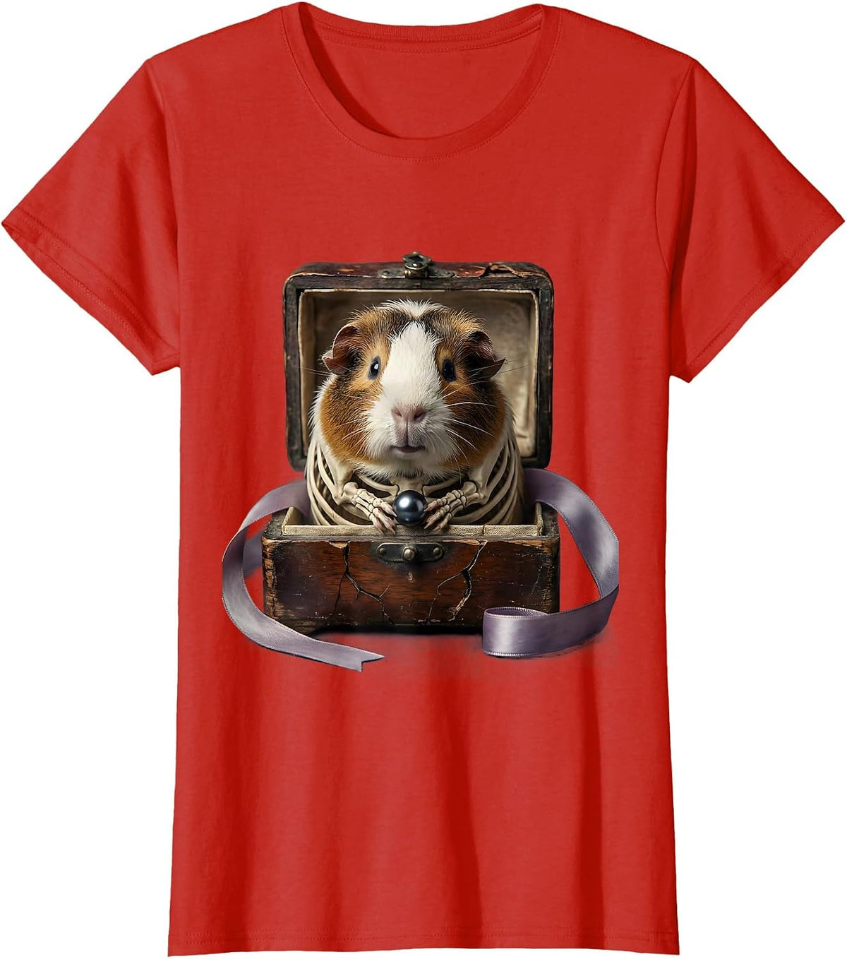 Guinea Pig Pastel Goth Kawaii Creepy Cute Halloween T-Shirt - Red