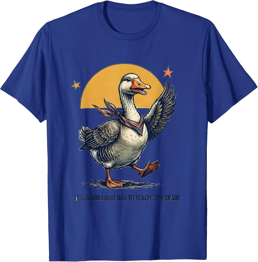 It's A Brilliant Day To Teach 5th Grade Teacher T-Shirt - Royal Blue