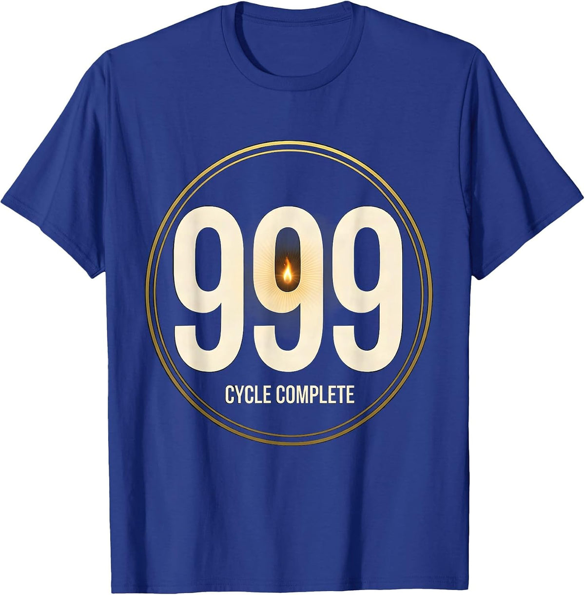 Men's 999 Cycle Complete Angel Number Numerology Spiritual Reset T-Shirt - Royal Blue