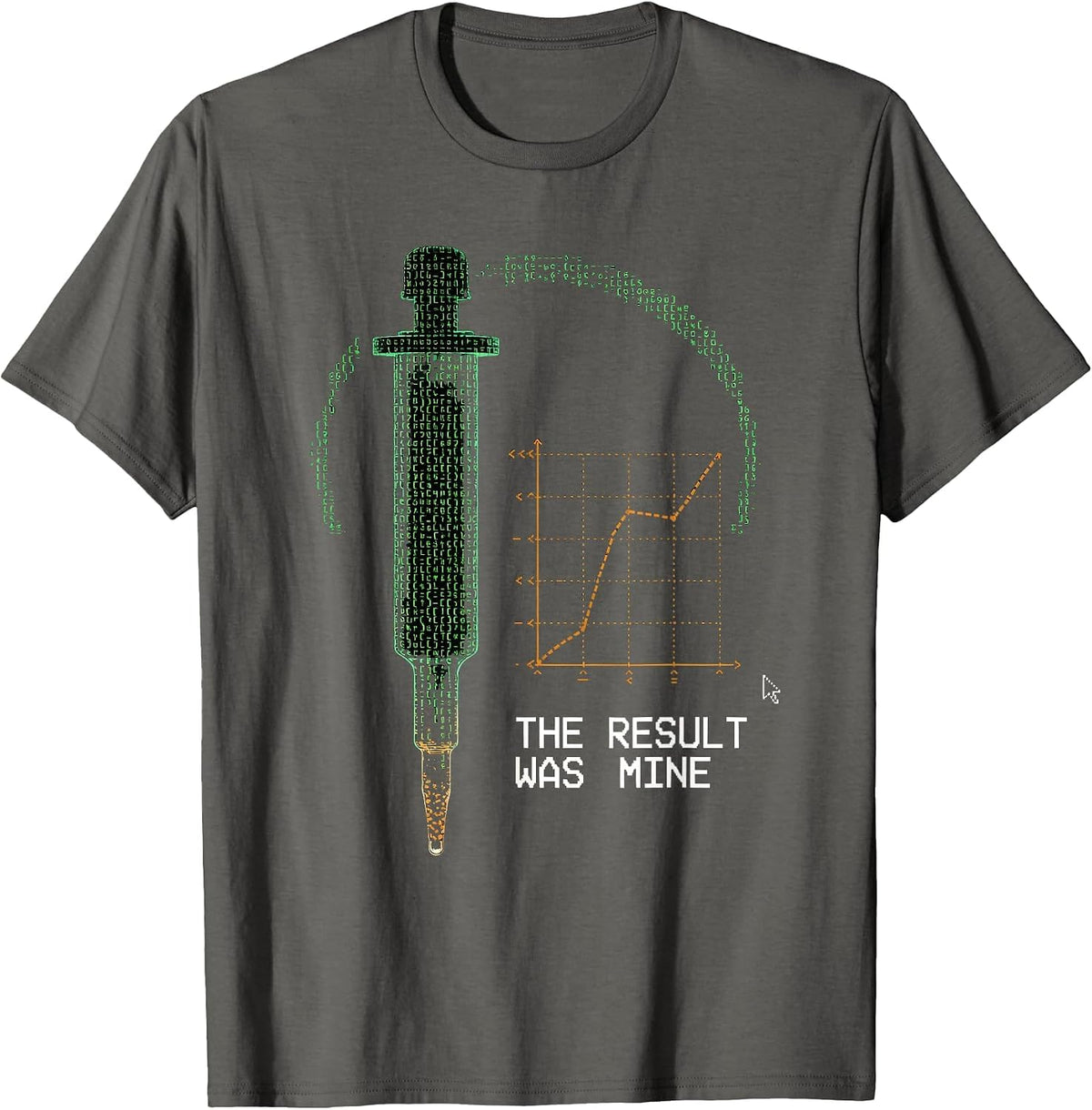 Men's The Result Was Mine Funny Lab Tech Clinical Research Humor T-Shirt - Asphalt Grey