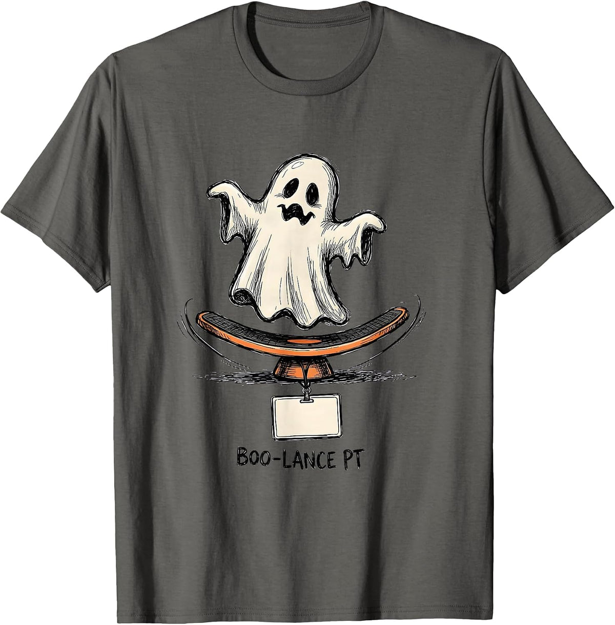 Boo-lance PT Funny Physical Therapy Halloween Therapist Gift T-Shirt - Asphalt Grey