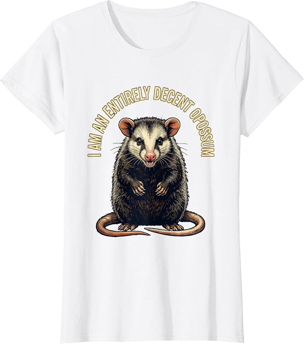 I Am An Entirely Decent Opossum Funny Vintage Opossum Lover T-Shirt - White