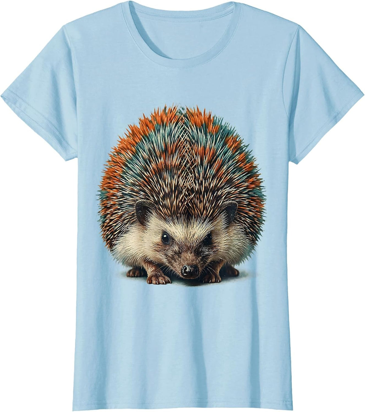 Tie Dye Hedgehog Swirl Quill Pattern Design T-Shirt - Baby Blue