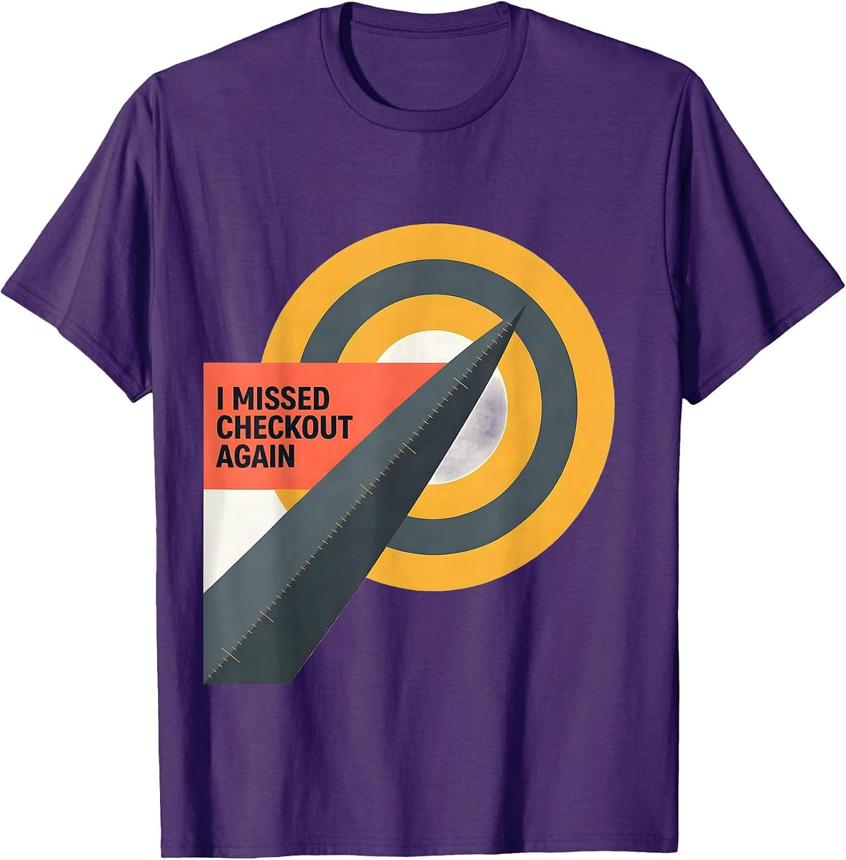 Men's I Missed Checkout Again Funny Dart Player Beer League Humor T-Shirt - Purple