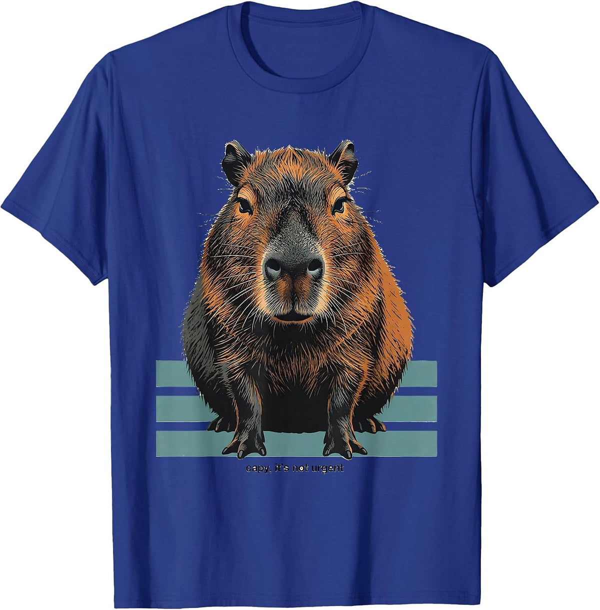Men's capy it's not urgent Funny Capybara Meme Animal Lover T-Shirt - Royal Blue