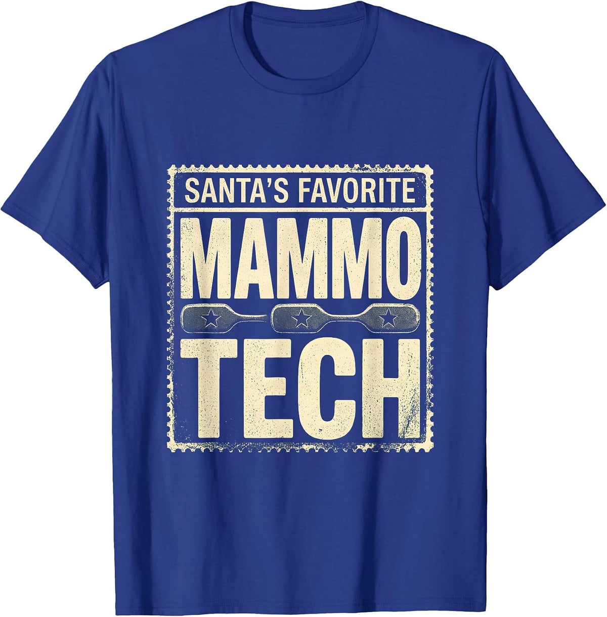 Men's Santa's Favorite Mammography Tech Funny Medical Tech T-Shirt - Royal Blue