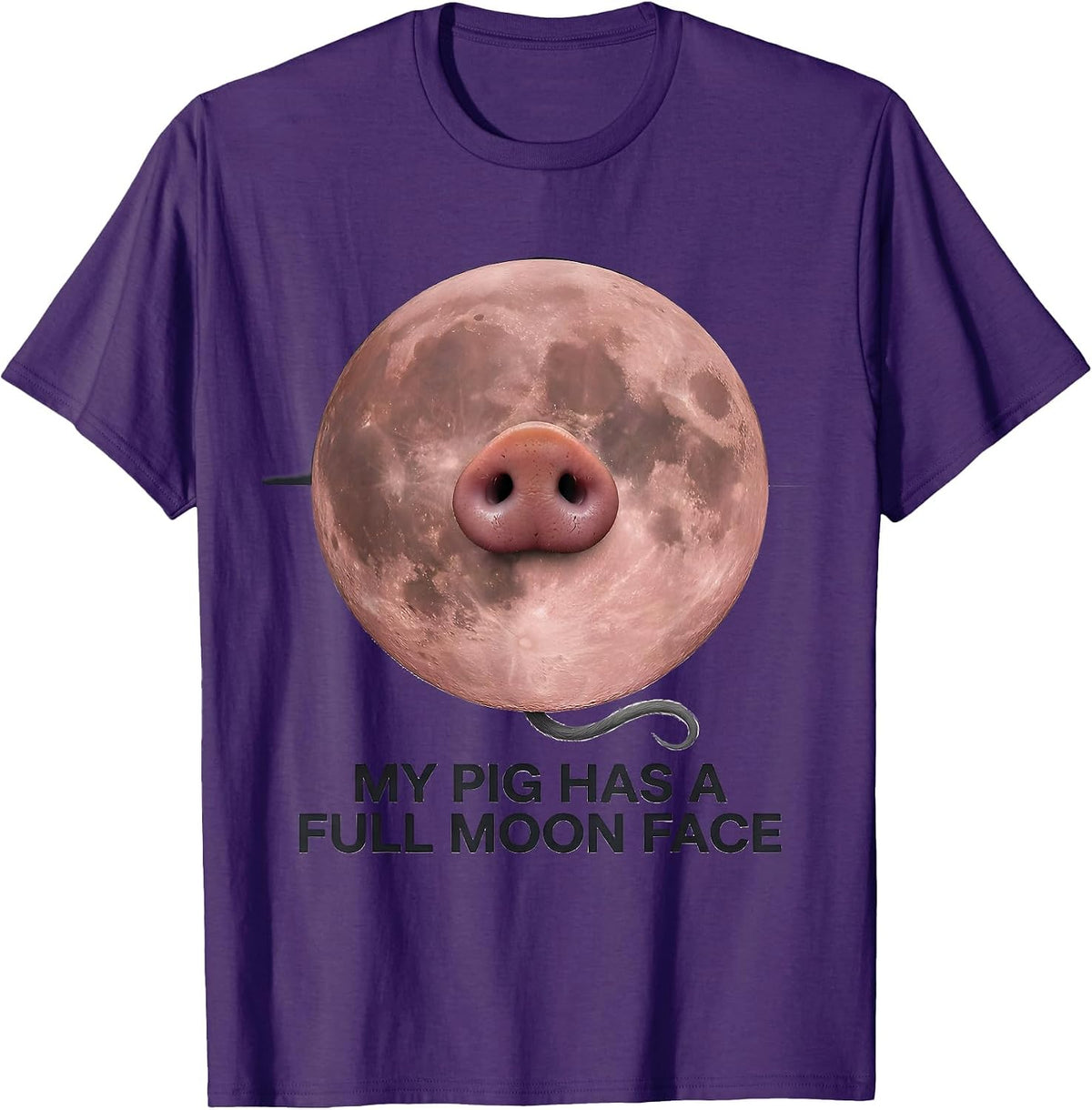 Men's My Pig Has A Full Moon Face Funny Guinea Pig Pet Lover Humor T-Shirt - Purple