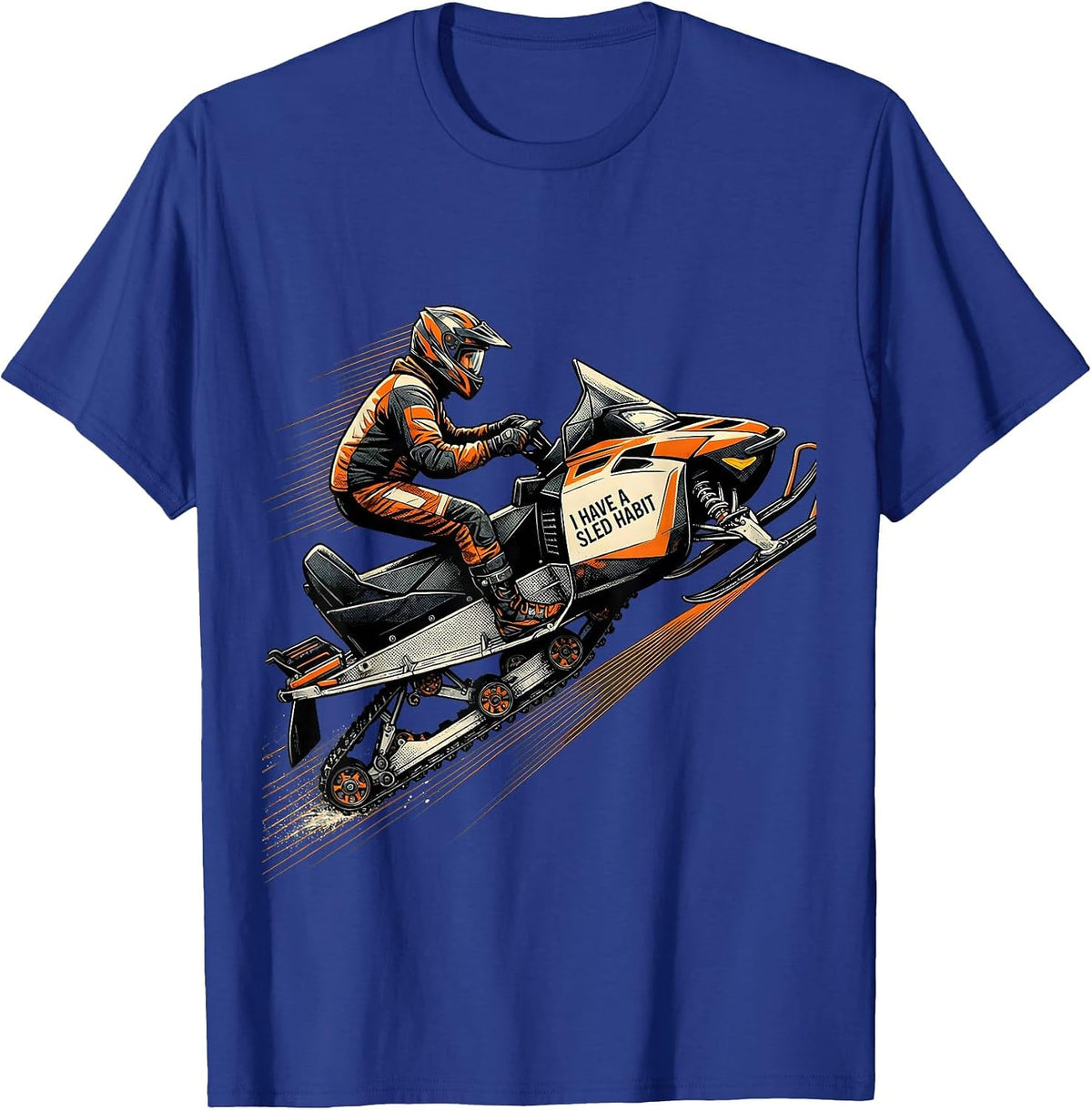 Men's I Have A Sled Habit Funny Snowmobile Rider Snowmobiling T-Shirt - Royal Blue